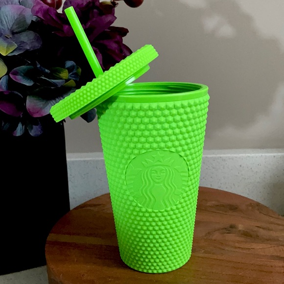❗️STARBUCKS STUDDED NEON GREEN HALLOWEEN HOLIDAY STRAW COLD CUP - Picture 4 of 6